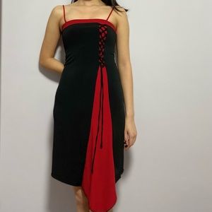 Black and red laced dress